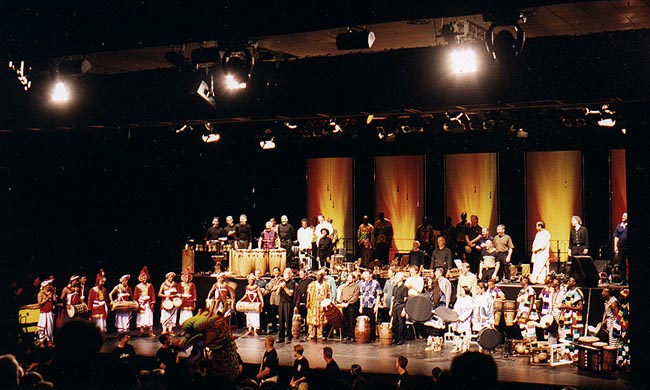 The performers on stage at EXPO 2000