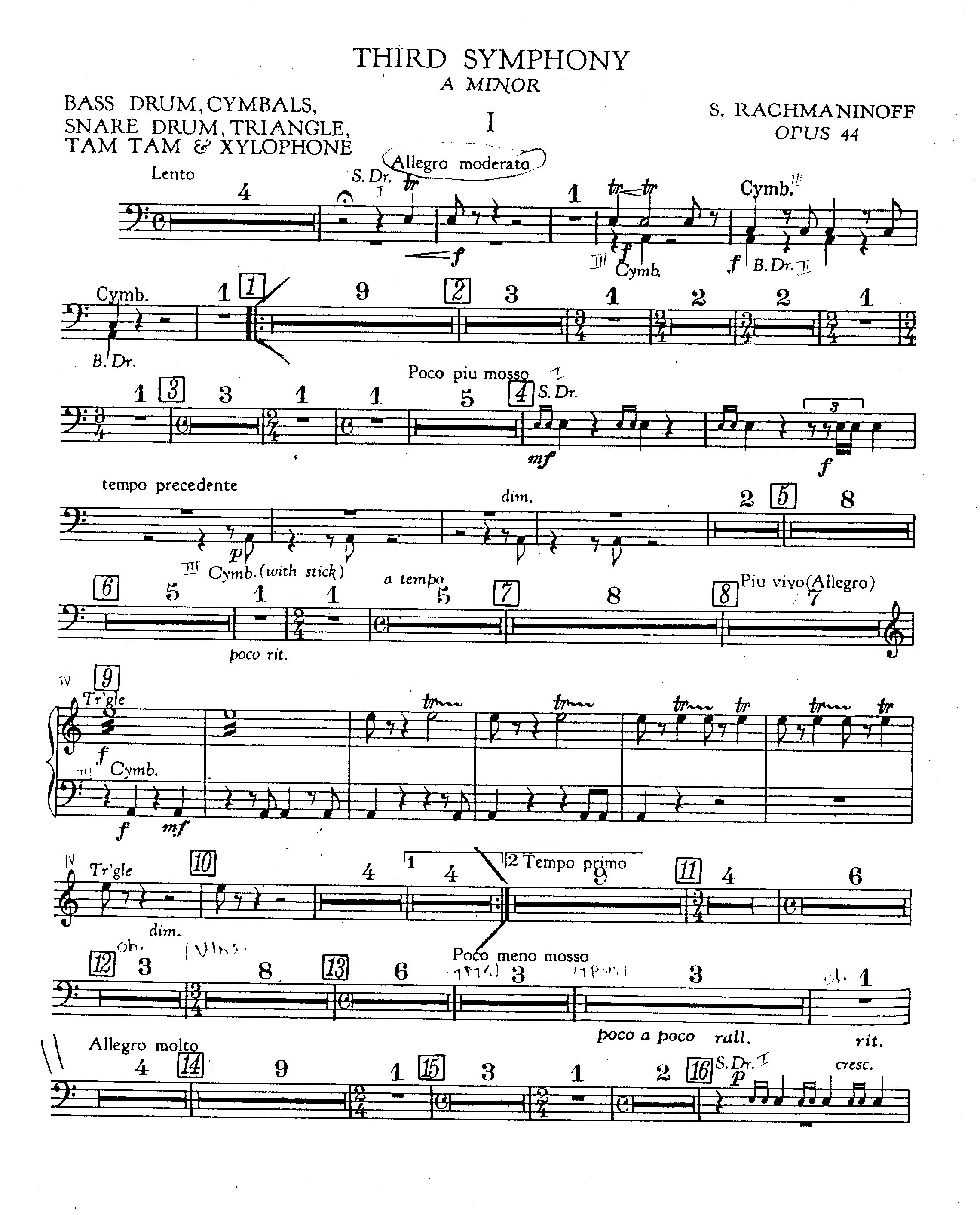 first page of the percussion score