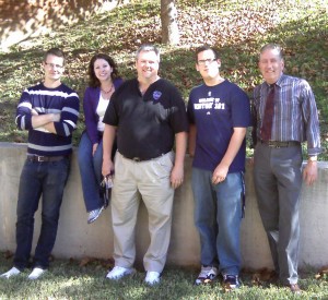 Chris Thomas (center), Bill Cahn (right), with L.U. students (l-r ) Luke Talian, Katie Hancock, and Joe Robson 