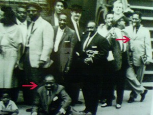 (seated) Count Basie (standing right) Dizzy Gillespie