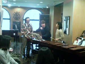 Kaz, Mark, and Eimi, a Showa student discuss the Creston