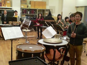 Toshiaki Ichiuchi-sensei and the junior/senior percussion sextet