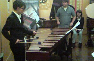 Student from the Kunitachi School plays marimba for Mark Boseman