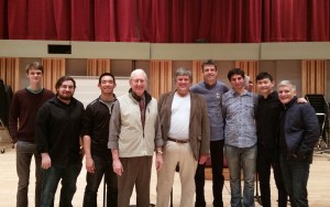 Amadinda masterclass participants (l to r) Connor Stevens, Brant Blackard, Darren Lin, Bill Cahn, Zoltan Rácz, Aurél Holló, Chris Demetriou, Sam Um, Michael Burritt.