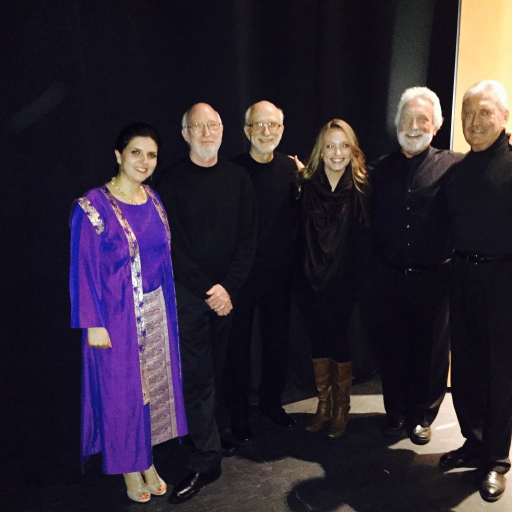 Backstage at the Lila Cockrell Theater (l-r) Sepideh Raisadat, Bob,Russell, Kristen, Garry, Bill