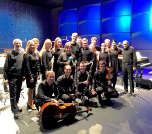 Musicians from the Sibelius Academy after a performance of Music for 18 Musicians, Feb. 3, 2016. Photo courtesy of Antti Ohenoja. 