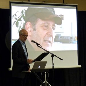 Russell Hartenberger giving a lecture at PASIC in Indianapolis, IN, Nov. 11, 2016. Photo: Lauren Vogel Weiss. 